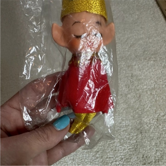 Vintage Elf Pixie Christmas Ornament-MCM-Blow Mold-50s-60s-Retro Decor-Japan-New - Picture 3 of 5